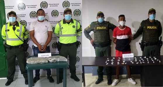 Policia captura un sujeto en Sabanagrande y otro en Baranoa con estupefacientes.