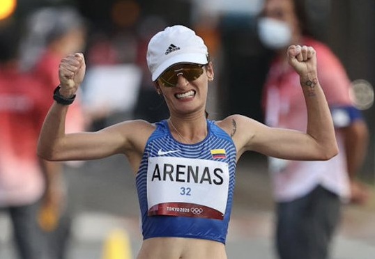 Deportista colombiana alcanza medalla de Plata en los 20 kilómetros de marcha en Tokio 2021.