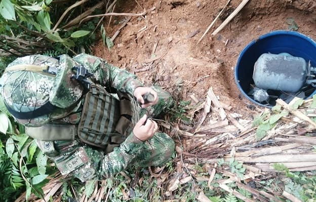 En zona rural de Cúcuta fue destruido deposito ilegal con explosivos pertenecientes al ELN
