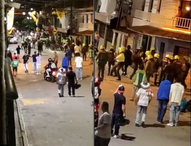 En Barbosa, Antioquia riña callejera terminó en enfrentamiento contra la Policía, 6 patrulleros heridos. Tres sujetos capturados