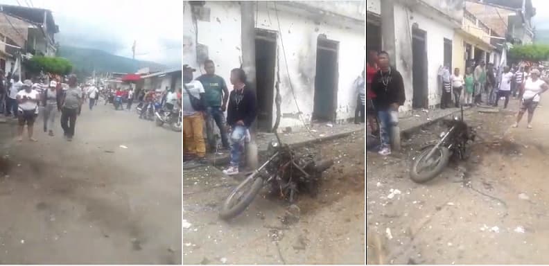 Terroristas arremeten en el Cauca por la baja de alias Mayimbú. 20 personas afectadas con aturdimiento, y varias vivinedas y locales comerciales destruidos