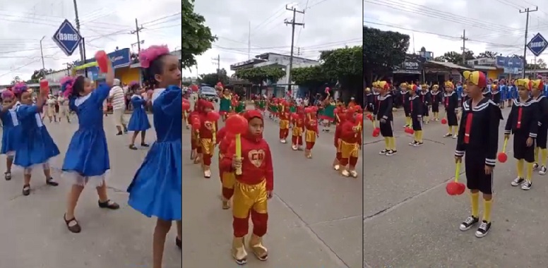 En México, estudiantes protagonizan desfile vestidos de El Chavo del Ocho