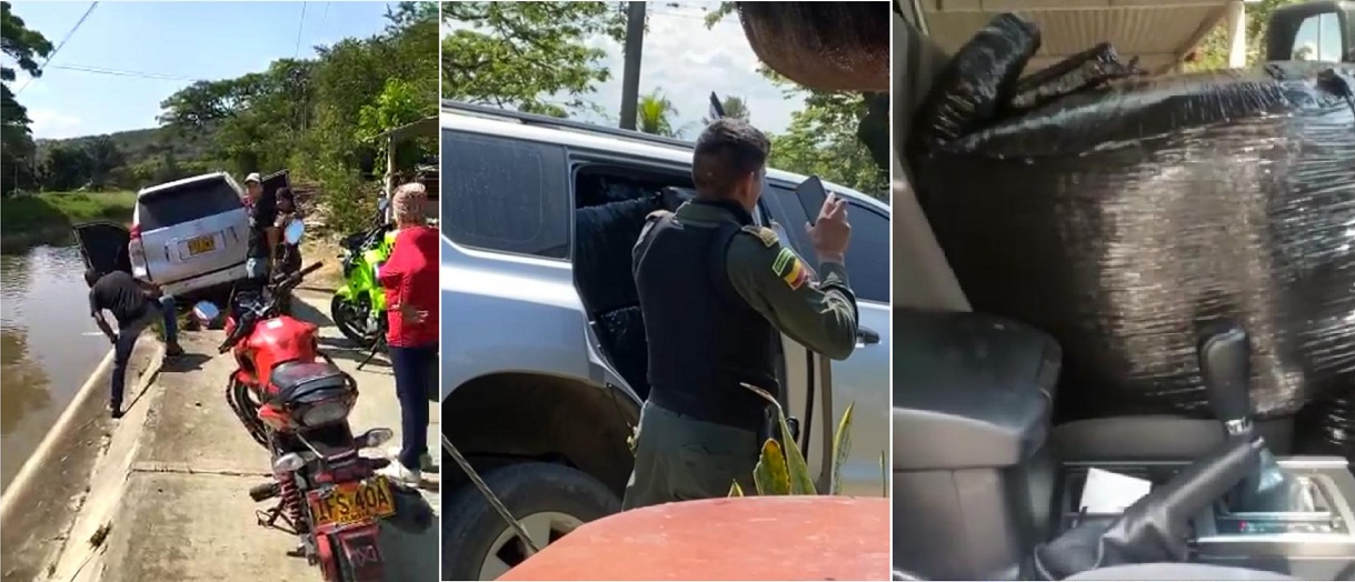 Policía incauta camioneta cargada con 590 kilos de marihuana creepy en Roldanillo, Valle