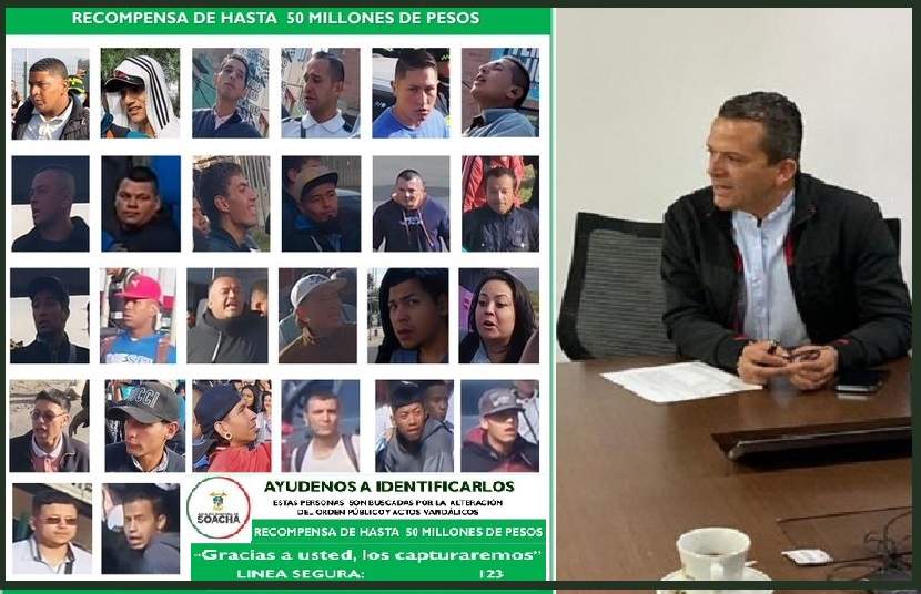 Alcalde de Soacha, Juan Carlos Saldarriaga, confirmó que el paro no fue transportadores. Presentan cartel con 26 violentos de los actos vandálicos